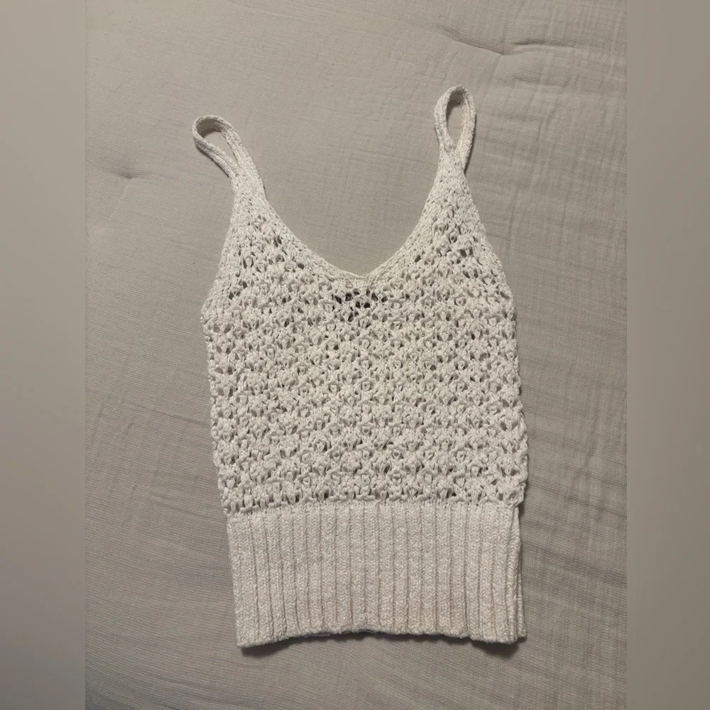 Jcrew - White Crochet Knit top - Picture 3 of 5